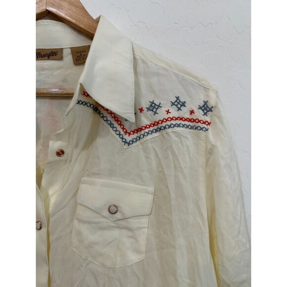 Wrangler Womans Button Up Size L Western Boho Embroidered Cowboy Rodeo Country - Picture 13 of 13